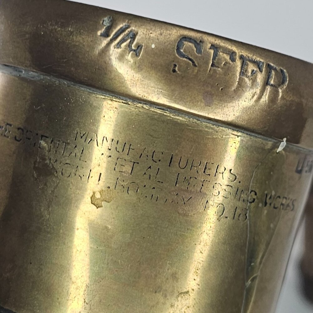 Vintage Brass Seer Measures Oriental Metal Pressing Works Bombay India Punjab - Picture 4 of 16